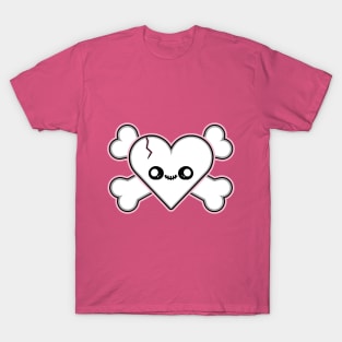 Kawaii Heart and Crossbones T-Shirt